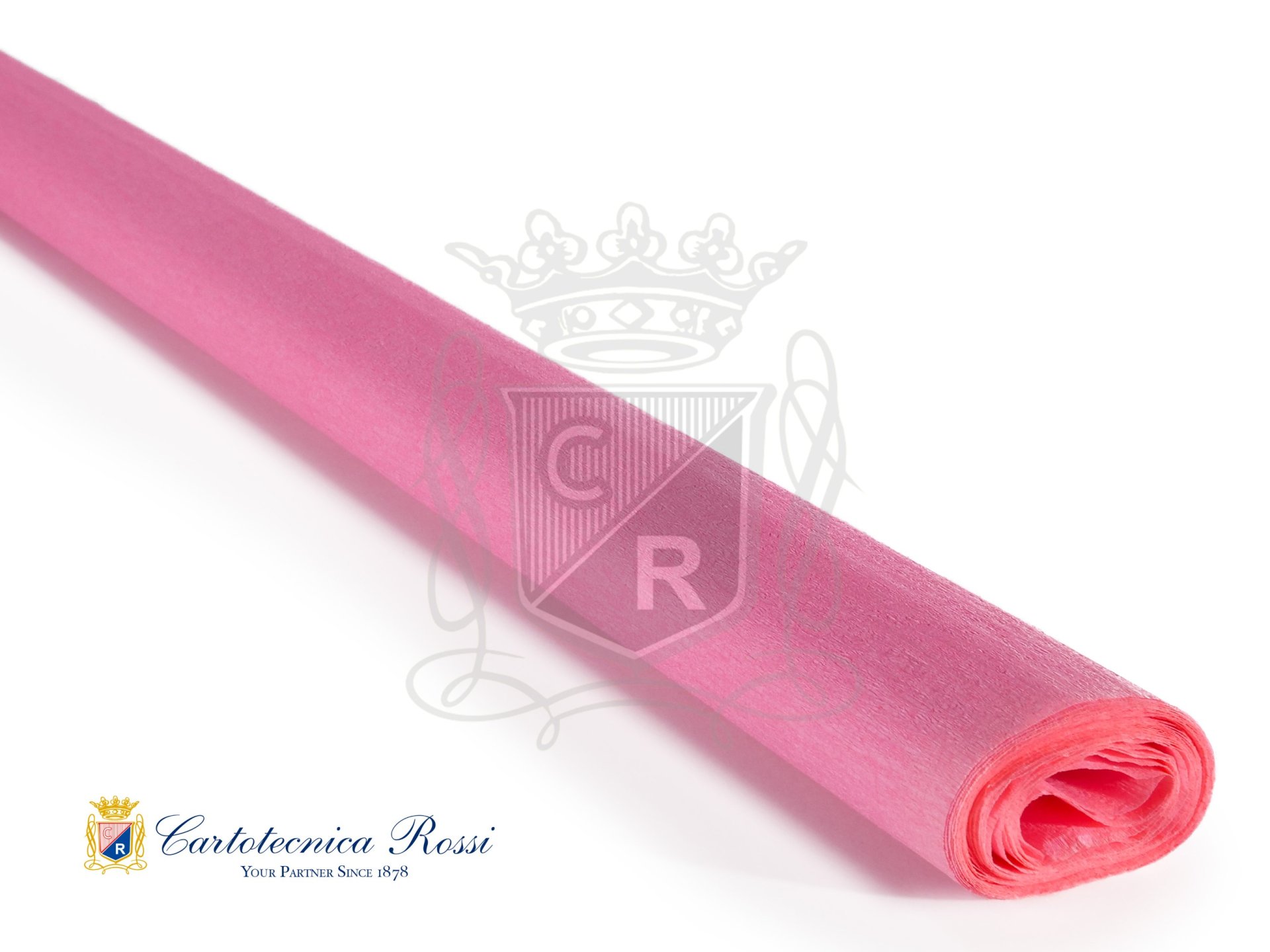 Crespate 'Didattica' 40g (32 g/m²) 50x250 Tinta Unita - Rosa Ortensia