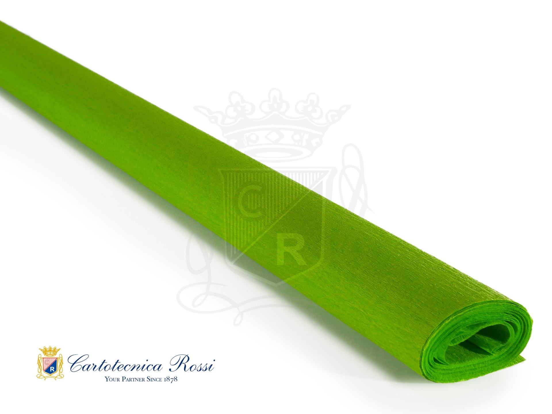 Crespate 'Didattica' 40g (32 g/m²) 50x250 Tinta Unita - Verde Mela