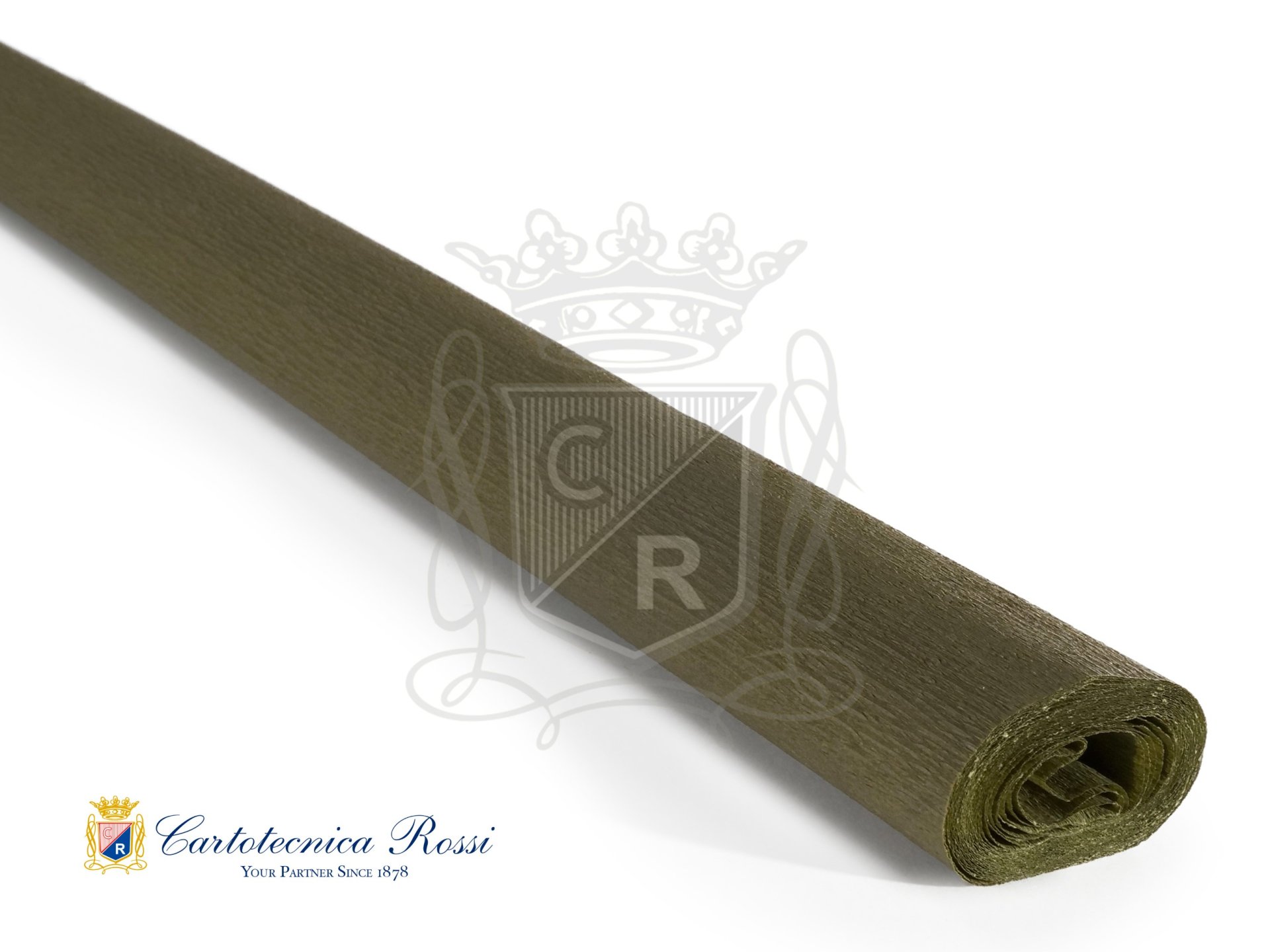 Crespate 'Didattica' 40g (32 g/m²) 50x250 Tinta Unita - Grigio-Verde