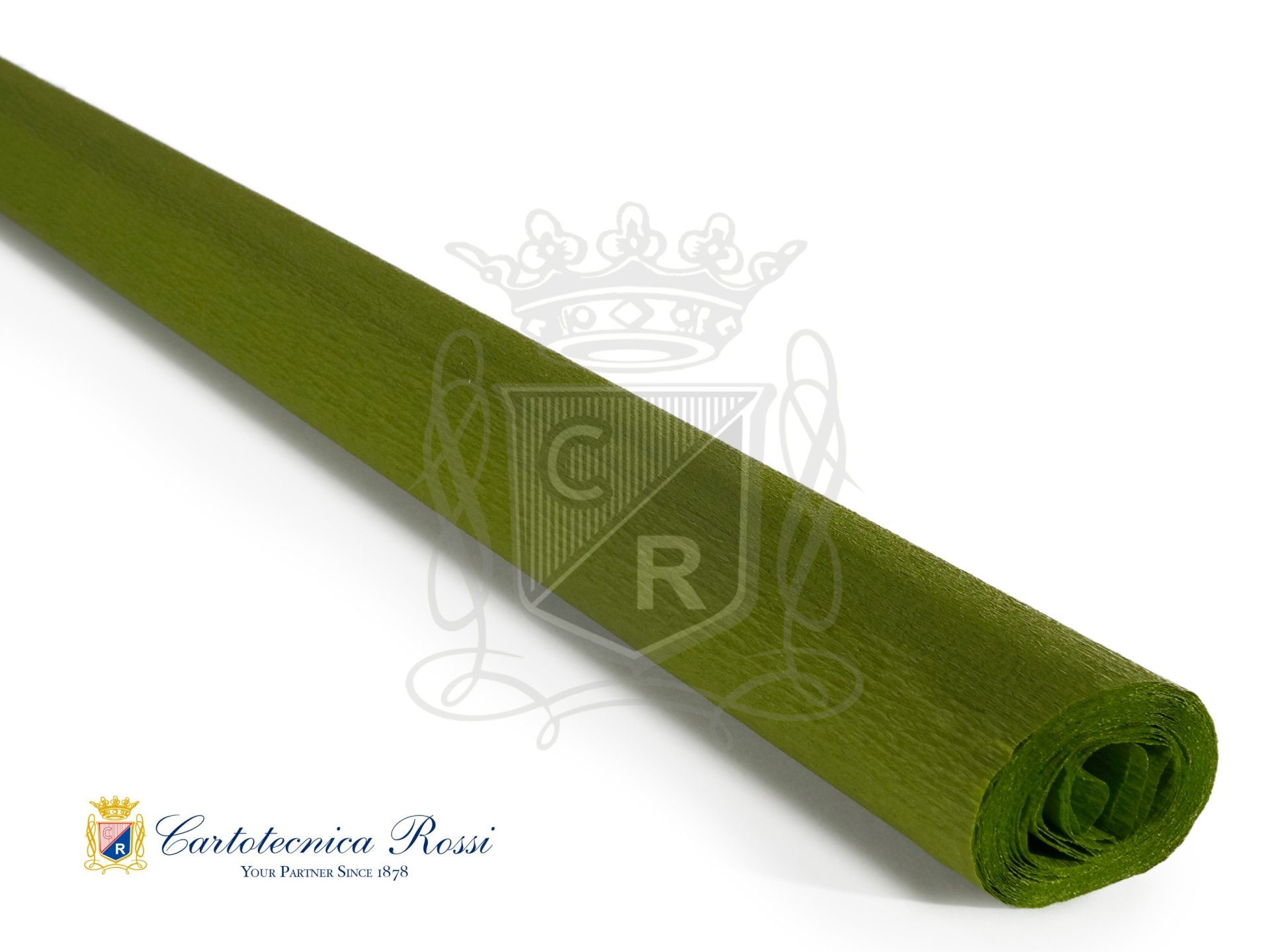 Crespate 'Didattica' 40g (32 g/m²) 50x250 Tinta Unita - Verde Muschio