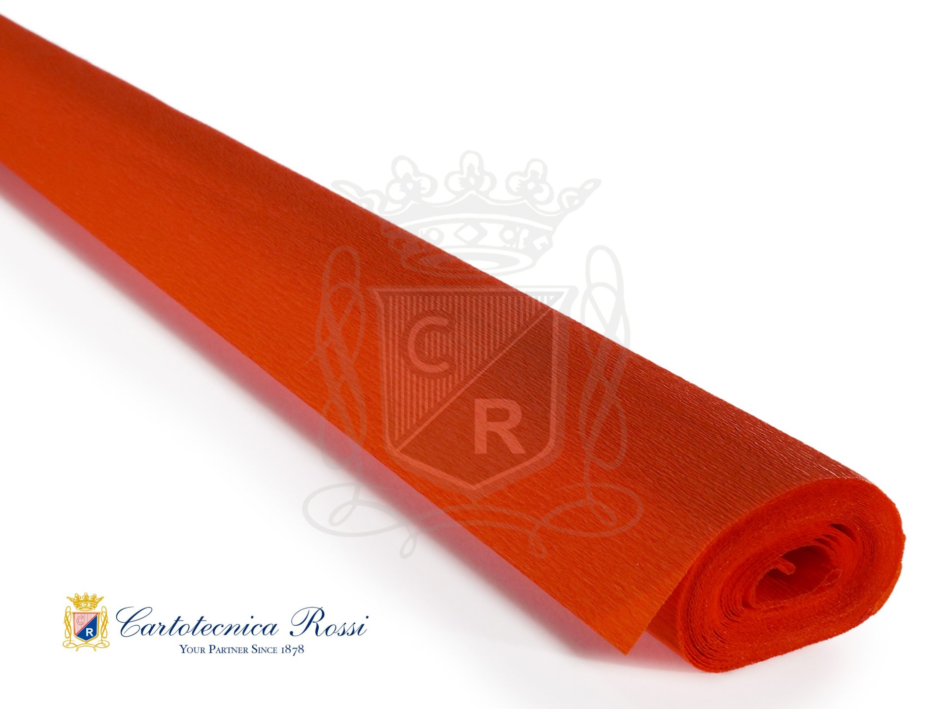 Crespate 'Didattica' 40g (32 g/m²) 50x250 Tinta Unita - Arancione Intenso Scuro