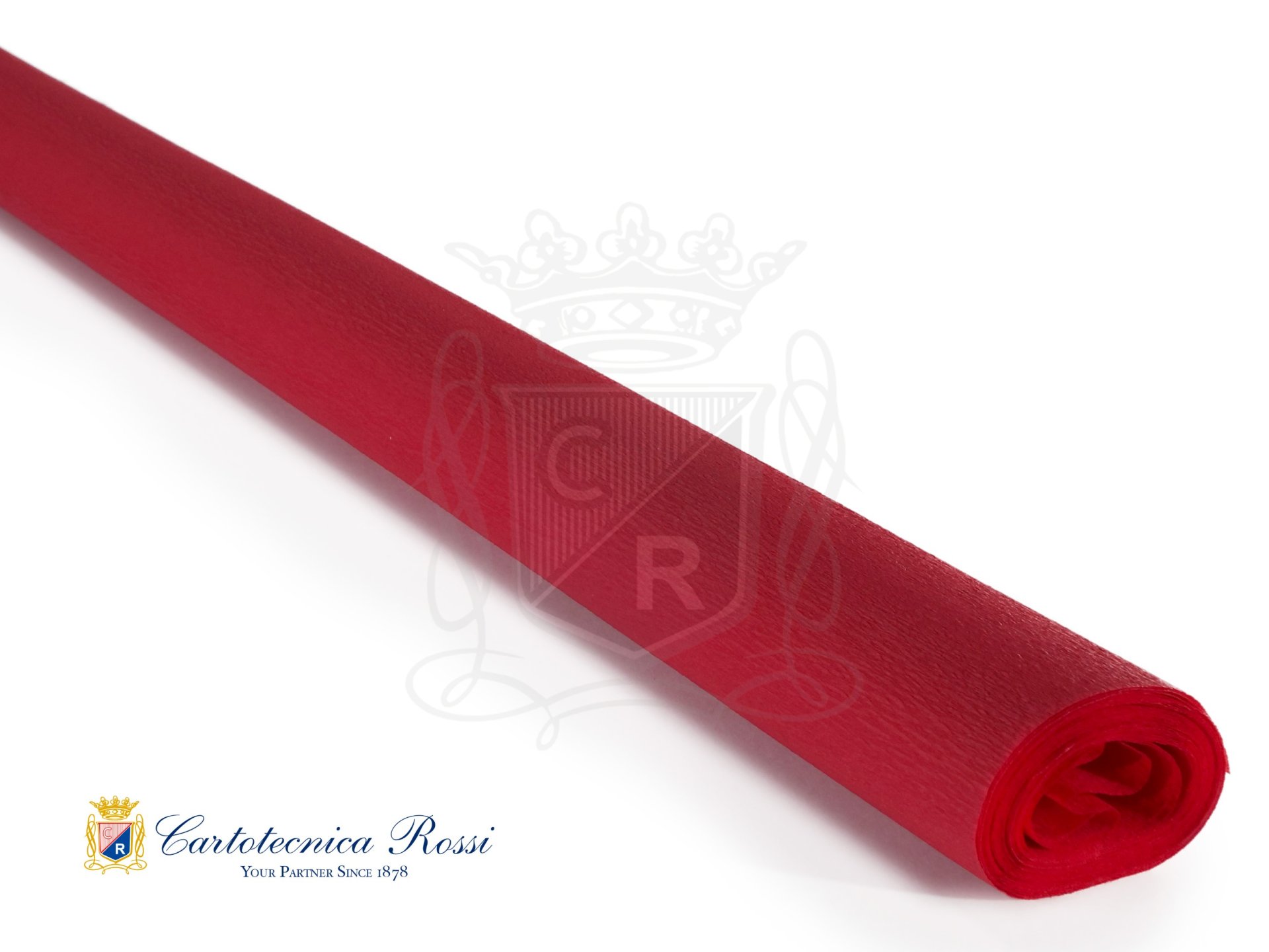 Crespate 'Didattica' 40g (32 g/m²) 50x250 Tinta Unita - Rosso Vivo
