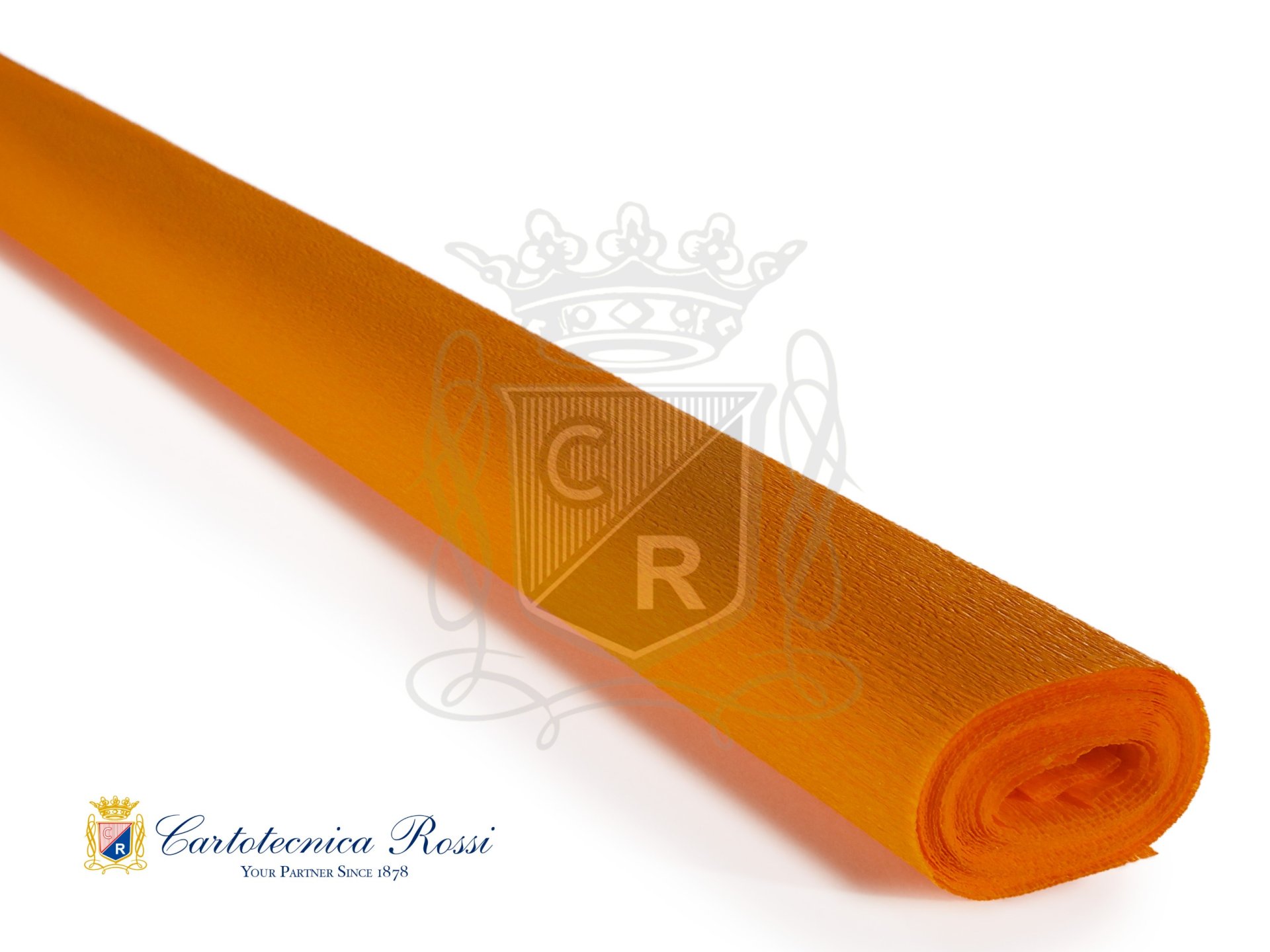 Papier crépon 'Hobby' 60g (48 g/m²) 50x250 Couleur Unie - Orange Intense