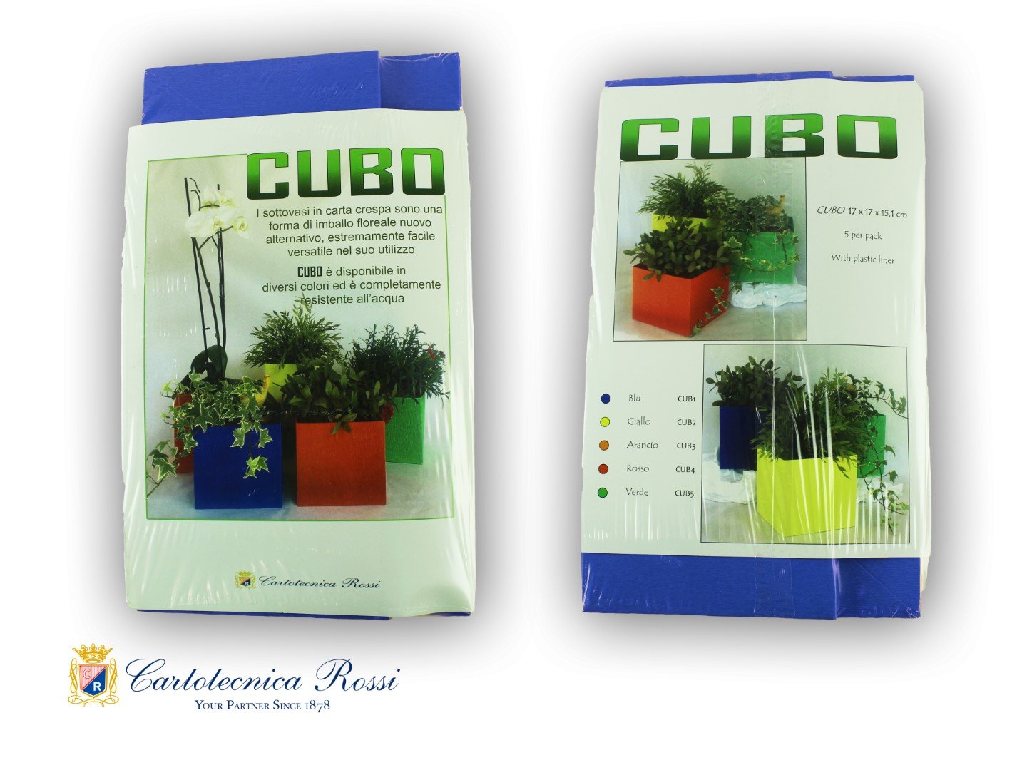 Cubo Sottovaso Water Resistant Blu 17x17x15 LxPxH - Conf. da 5 pz.