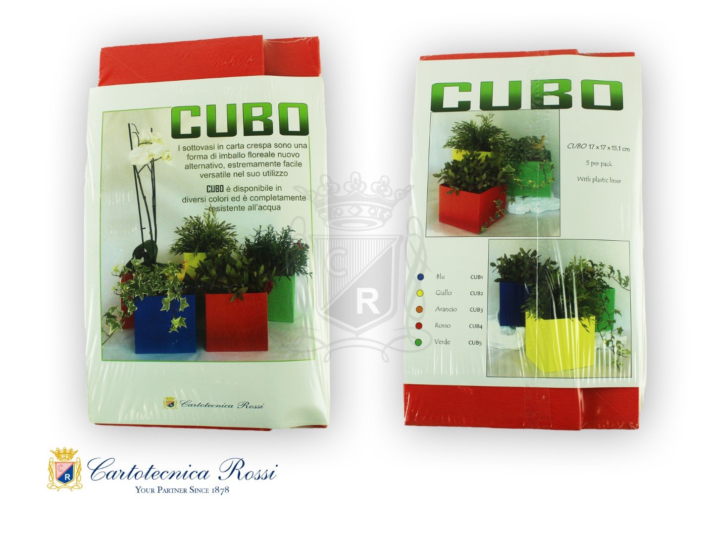 Cubo Sottovaso Water Resistant Rosso 17x17x15 LxPxH - Conf. da 5 pz.