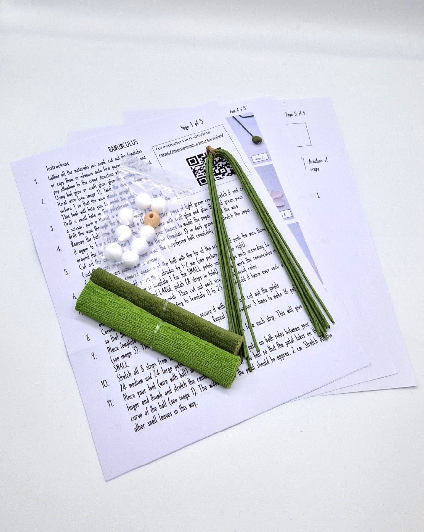 KIT Fai da te - RANUNCOLO -  Kit per 8 Fiori