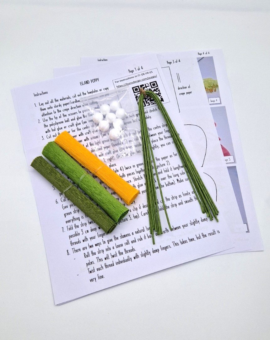 KIT Fai da te - PAPAVERO -  Kit per 8 Fiori