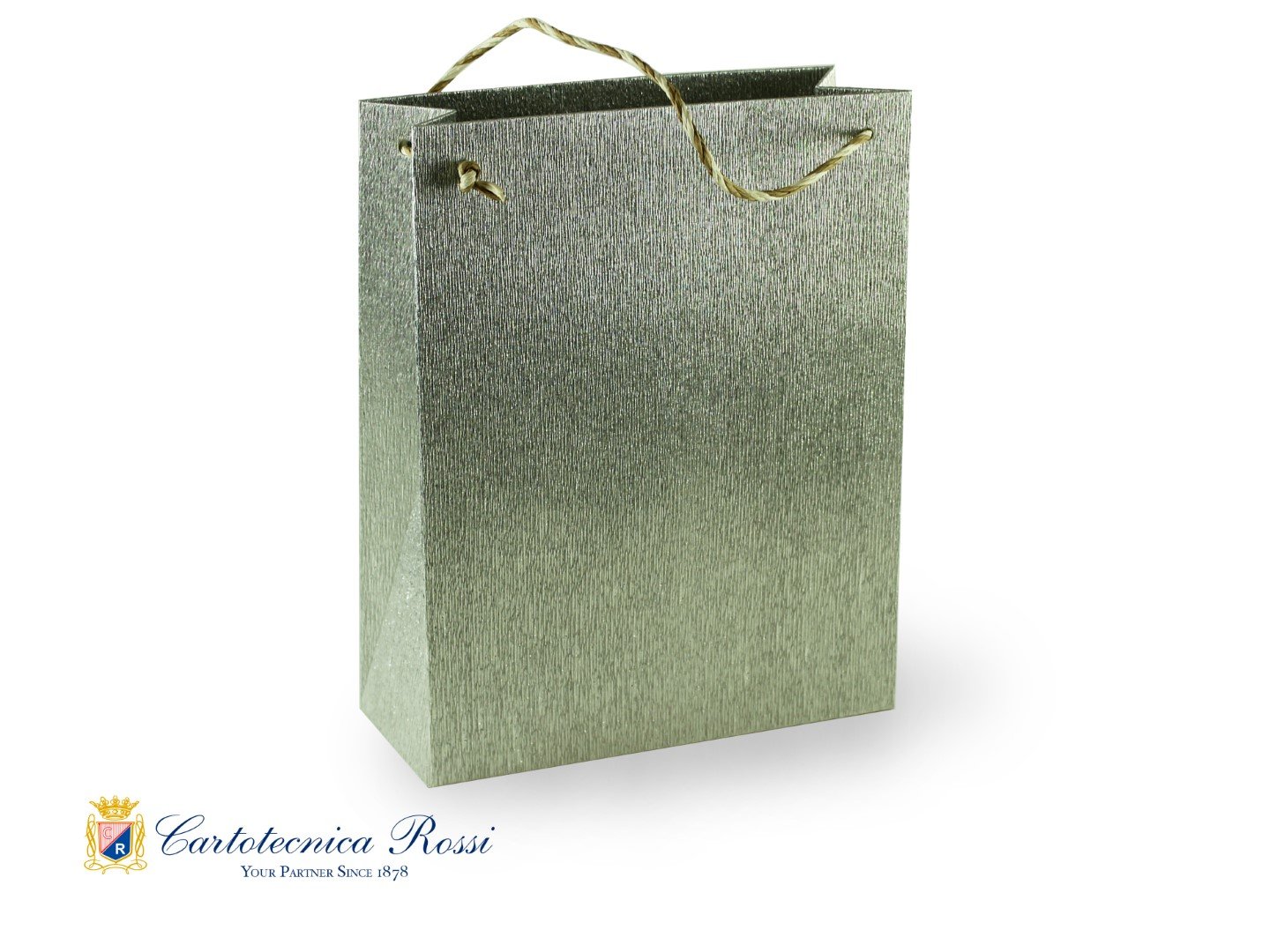 Shopper Argento Metalizzato Grande 27x10x35 LxPxH - Conf. da 5 pz.