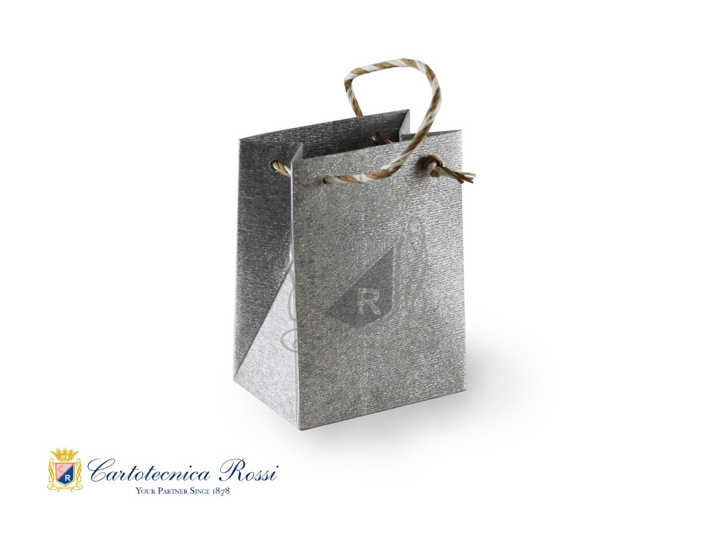 Shopper Argento Metallizzato Medio 14x9x20 LxPxH - Conf. da 5 pz.