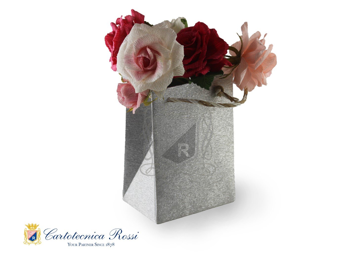 Shopper Argento Metallizzato Medio 14x9x20 LxPxH - Conf. da 5 pz.