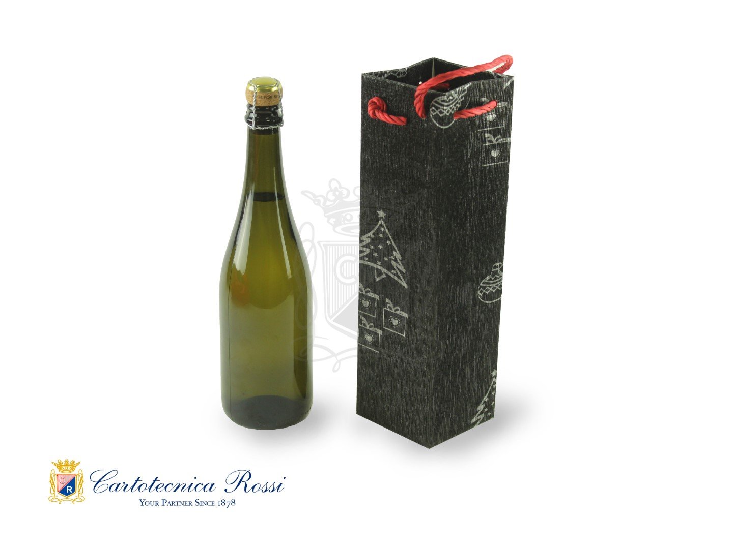 Shopper Vino Nero Metalizzato 9x9x32 LxPxH - Conf. da 5 pz.
