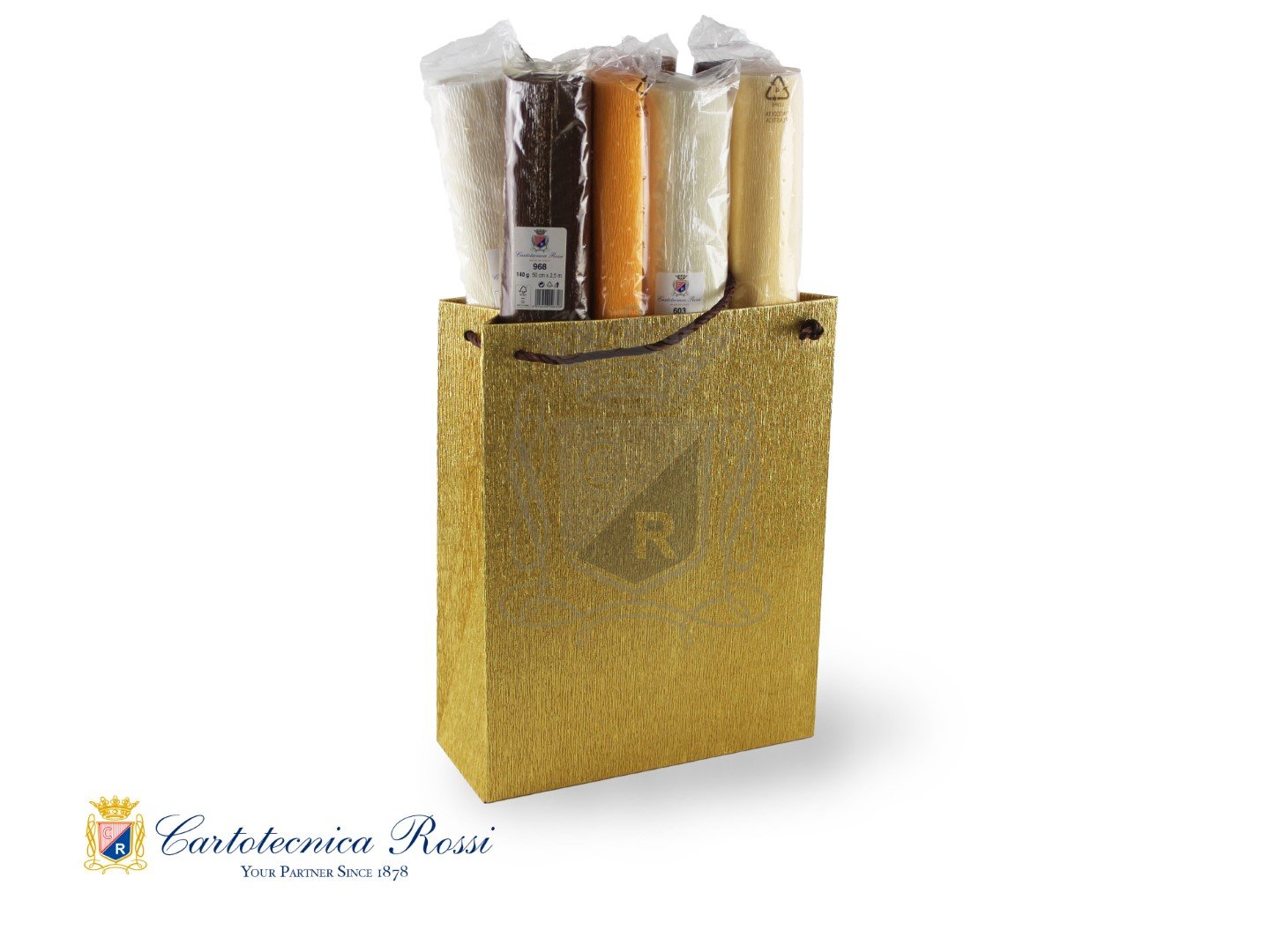 Shopper Oro Metallizzato Grande 27x10x35 LxPxH - Conf. da 5 pz.
