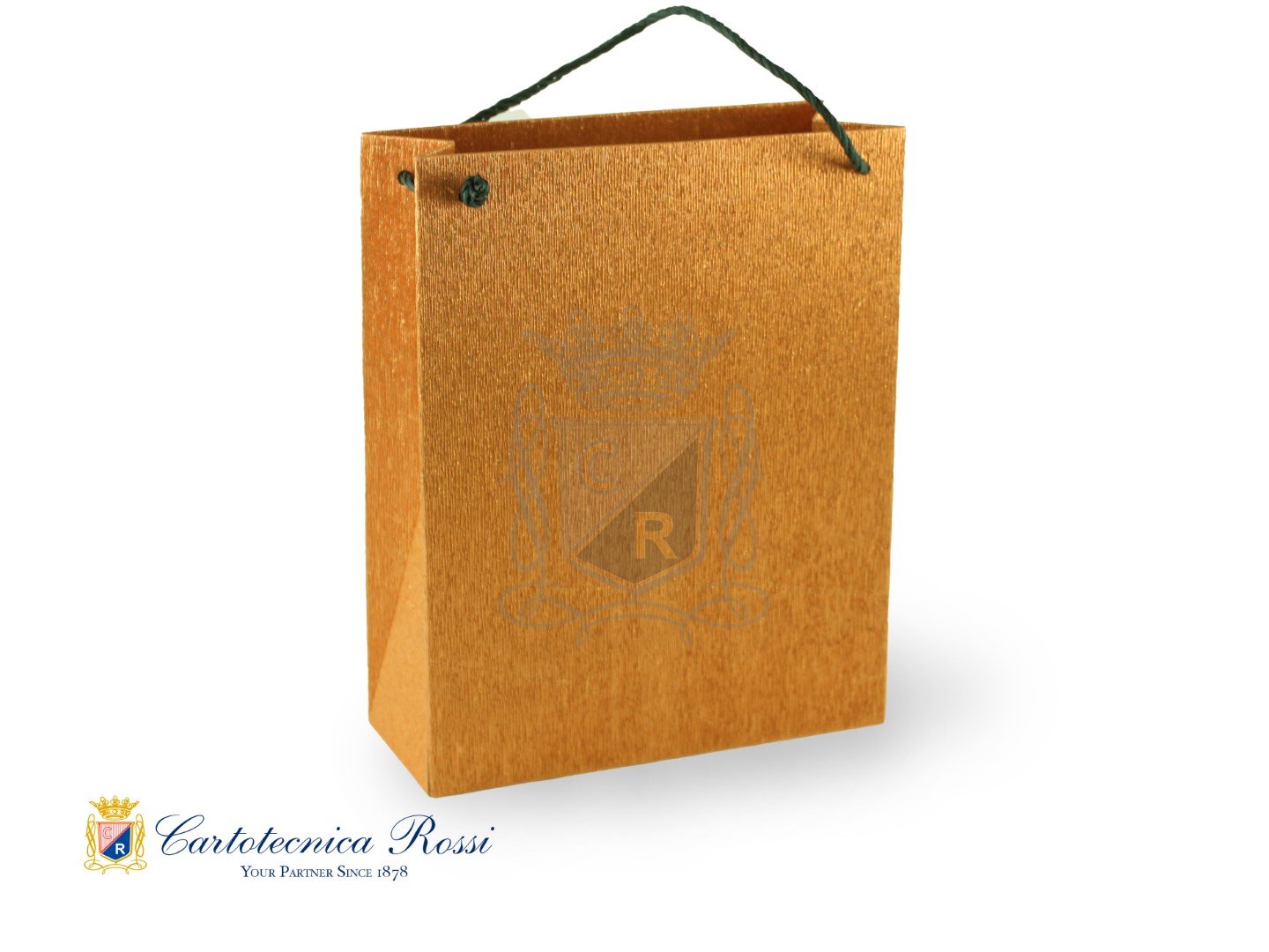 Shopper Rame Metalizzato Grande 27x10x35 LxPxH - Conf. da 5 pz.