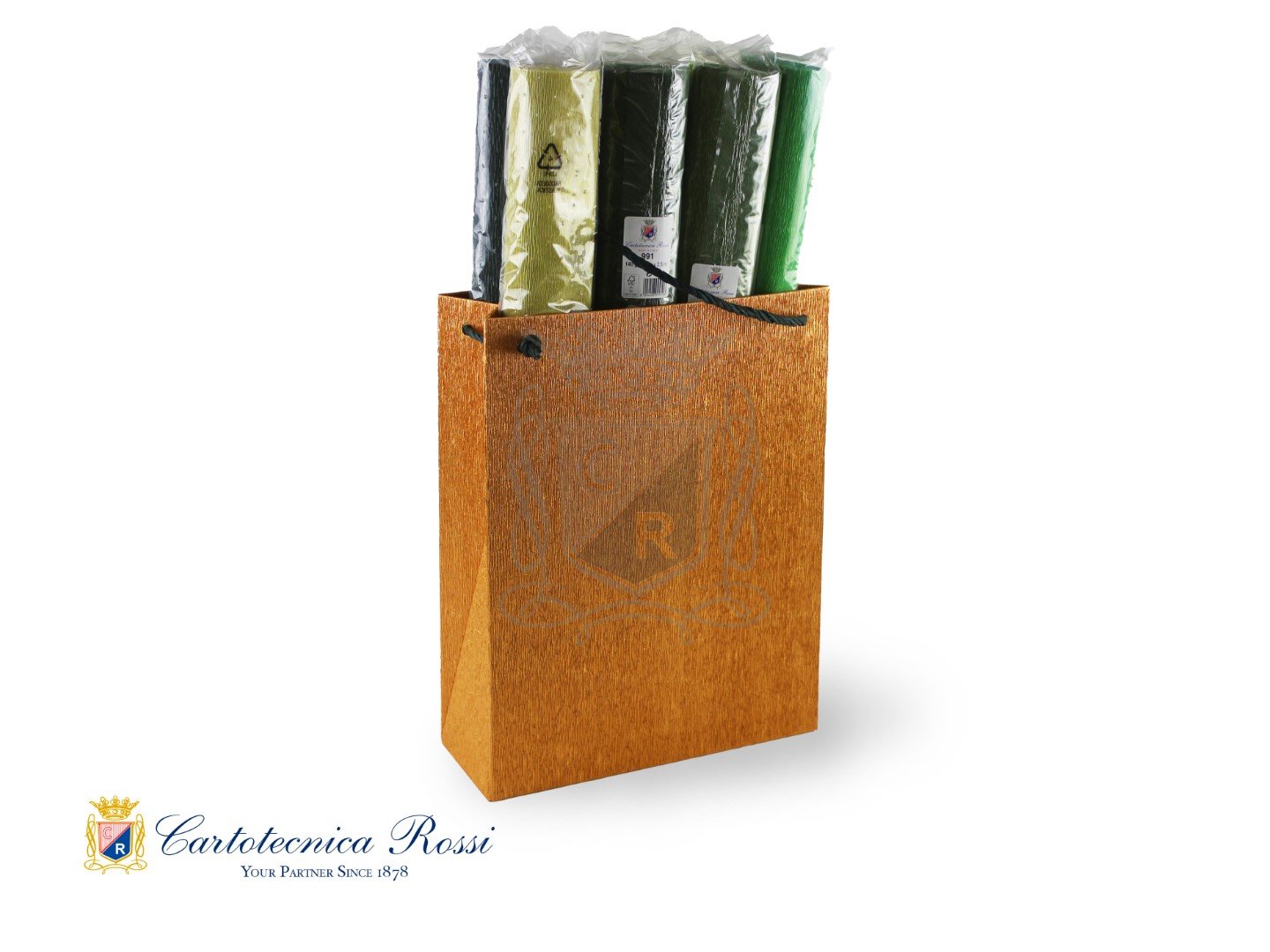 Shopper Rame Metalizzato Grande 27x10x35 LxPxH - Conf. da 5 pz.