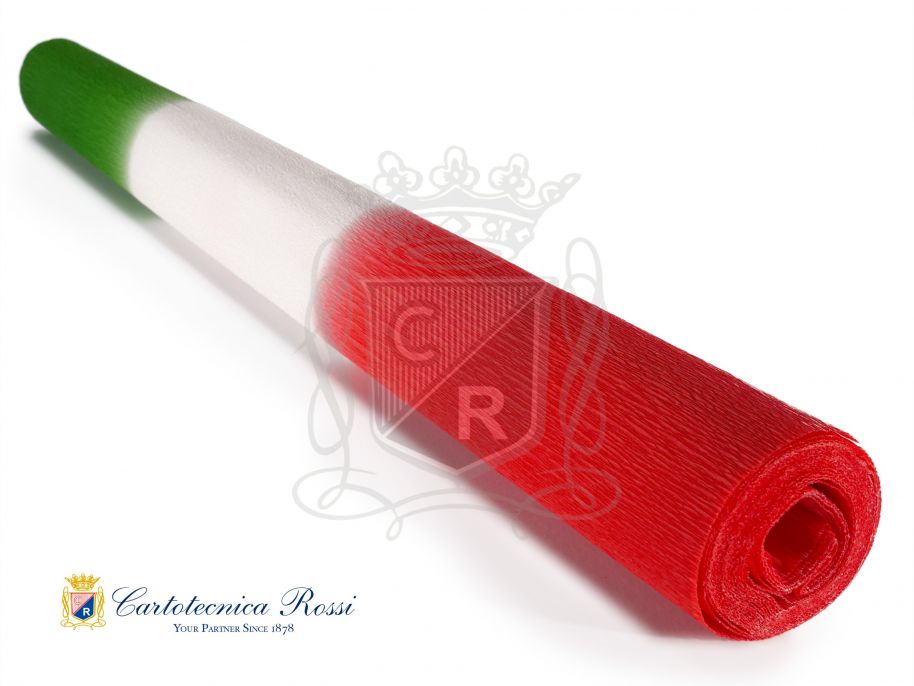 'Hobby' Crepe Paper 60g (48 g/m²) 50x250 Printed - Italian Tricolour Flag