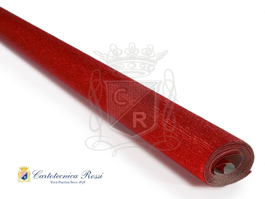 'Hobby' Crepe Paper 60g (48 g/m²) 50x150 Metallic - Brilliant Red  