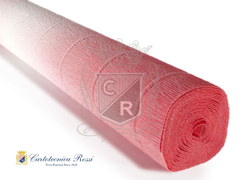 Crespate 'Fioristi Superior' 180g (144 g/m²) 50x250 Sfumate - Bianco sfumato Rosa