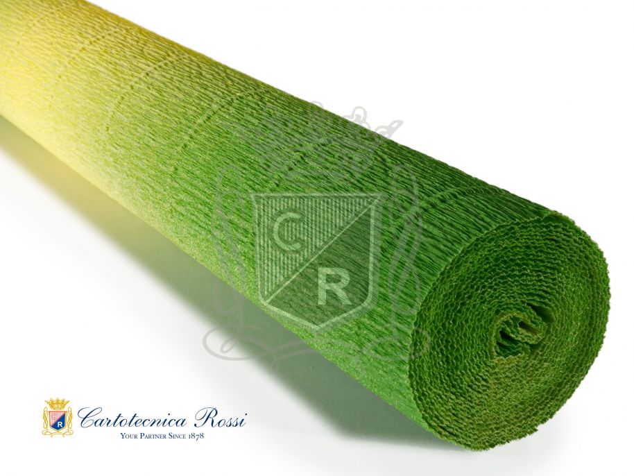 'Superior Florist' Crepe Paper 180g (144 g/m²) 50x250 Shaded - Yellow-Green Gradient 