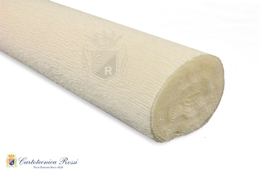 'Superior Florist' Crepe Paper 180g (144 g/m²) 50x250 Solid Colour -White Cream