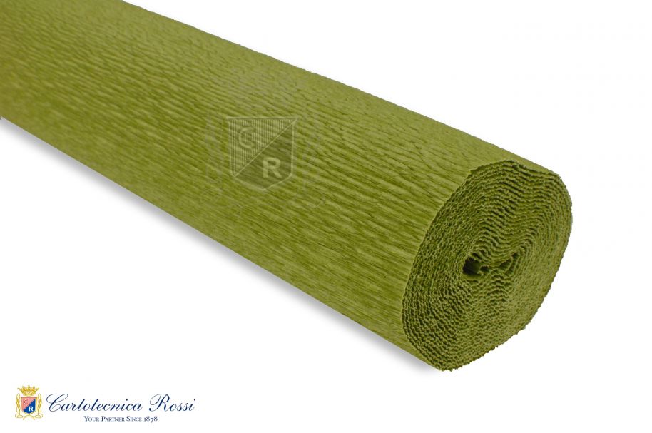 'Superior Florist' Crepe Paper 180g (144 g/m²) 50x250 Solid Colour - 'Ancient Earth Green' by Andrea Merendi