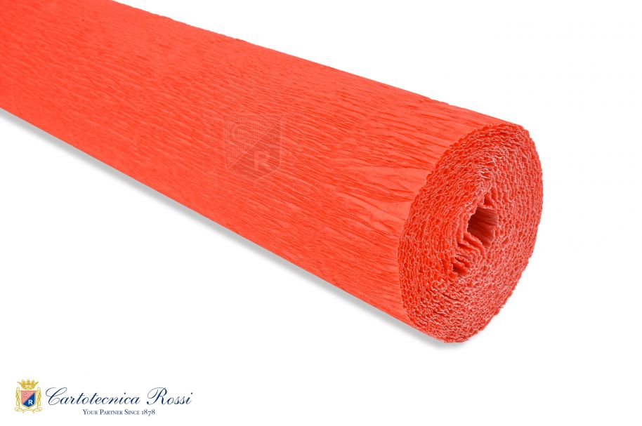 'Florist' Crepe Paper Water Resistant 140g (112 g/m²) 50x250 Solid Colour - Intense Orange