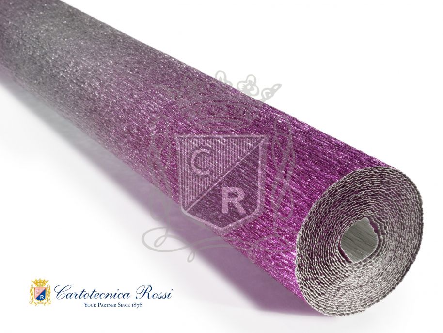 'Superior Florist' Crepe Paper 180g (144 g/m²) 50x250 Metallic Shaded - Silver-Purple Gradient