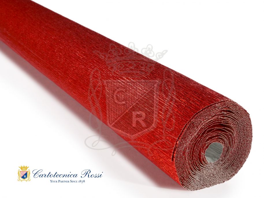 Crespate 'Fioristi Superior' 180g (144 g/m²) 50x250 Metallizzate - Rosso Brillante