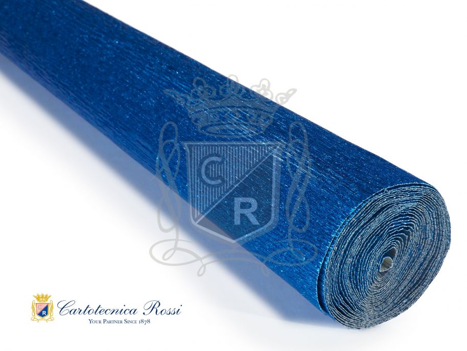 Crespate 'Fioristi' 140g (112 g/m²) 50x250 Metallizzate - Blu