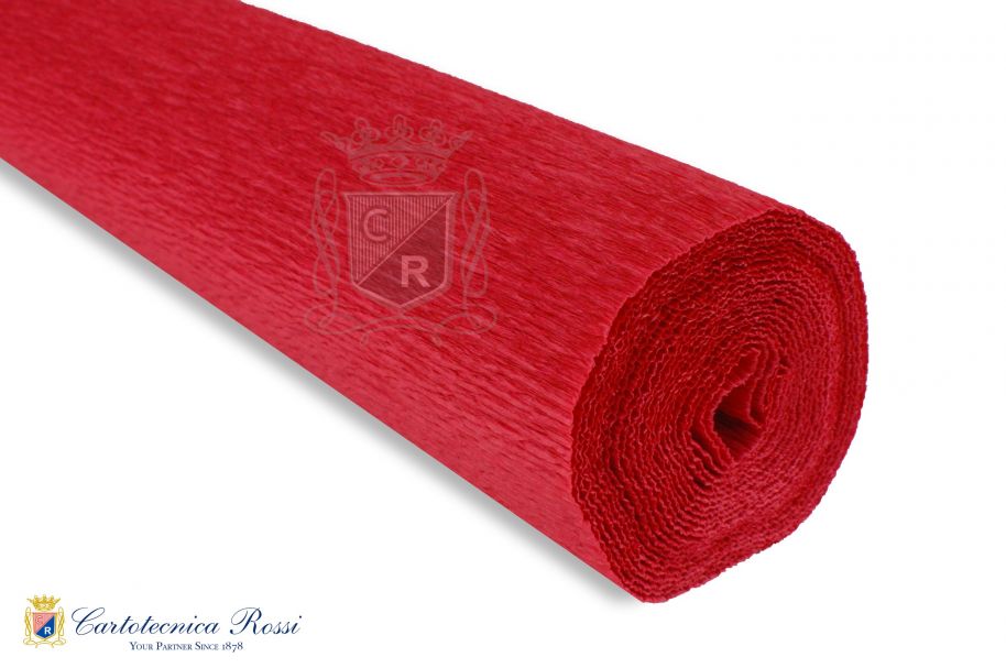 Crespate 'Fioristi' 140g (112 g/m²) 50x250 Tinta Unita - Rosso Scarlatto