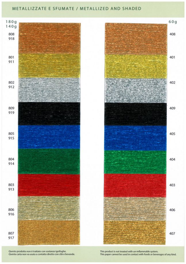 Catalogue 06 - Crepe paper 180g \ 140g \ 60g - Metallic and Shaded