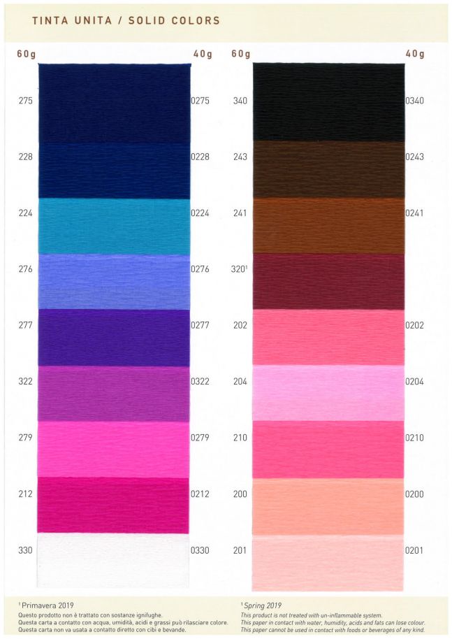 Catalogue 07 - Crepe paper 60g \ 40g - Solid colour