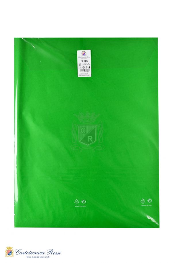 Colored Tissue paper 21 g/m² in Blister with 24 sheets 50x76cm folded - Italian Flag Green